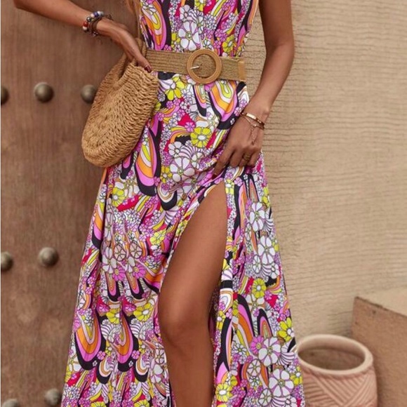 NWT Boho Maxi Halter Dress sz.XL - Picture 3 of 6